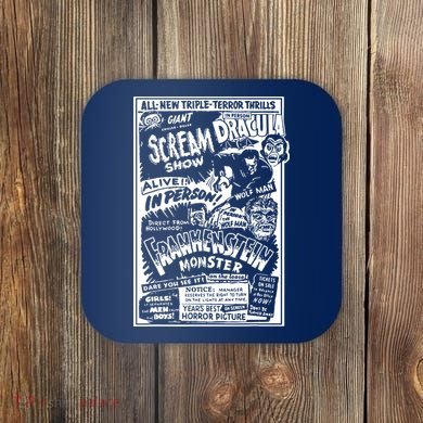 Horror Movie Monsters Mummy Wolfman Dracula Frankenstein Coaster