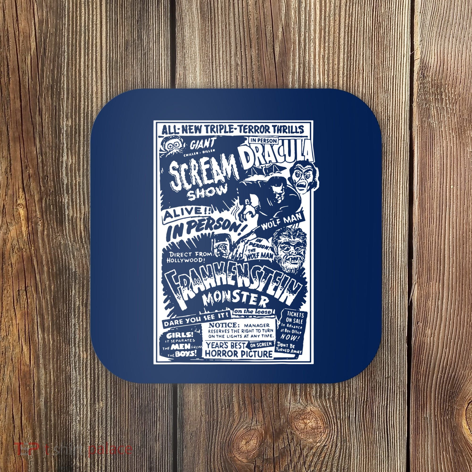 Horror Movie Monsters Mummy Wolfman Dracula Frankenstein Coaster