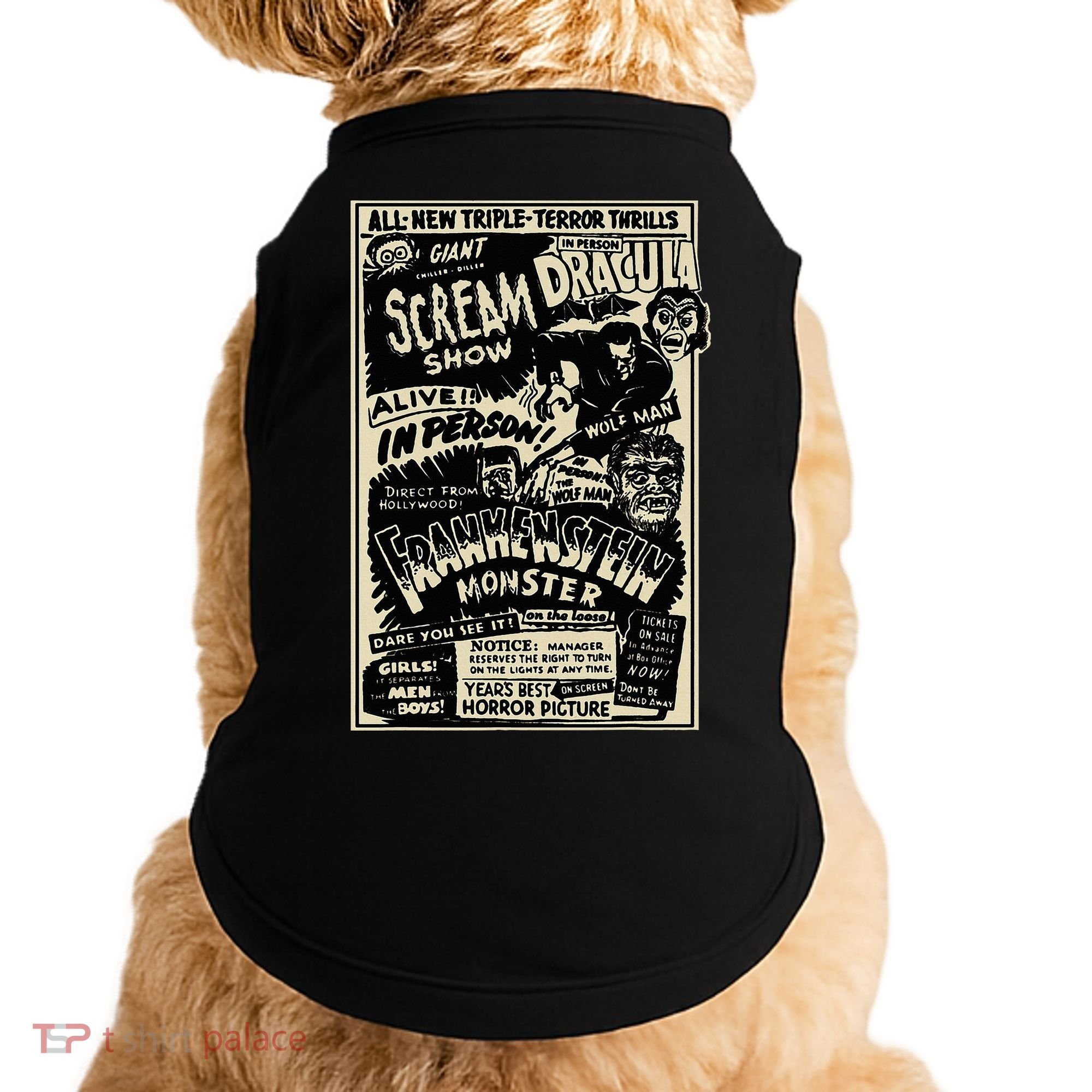 Horror Movie Monster Mummy Dracula Werewolf Frankenstein Doggie Tank