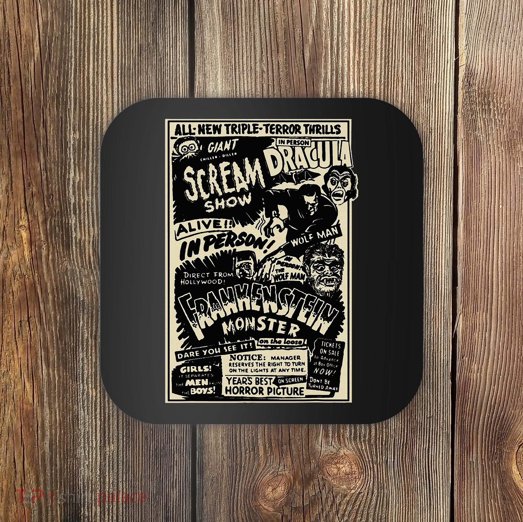 Horror Movie Monster Mummy Dracula Werewolf Frankenstein Coaster