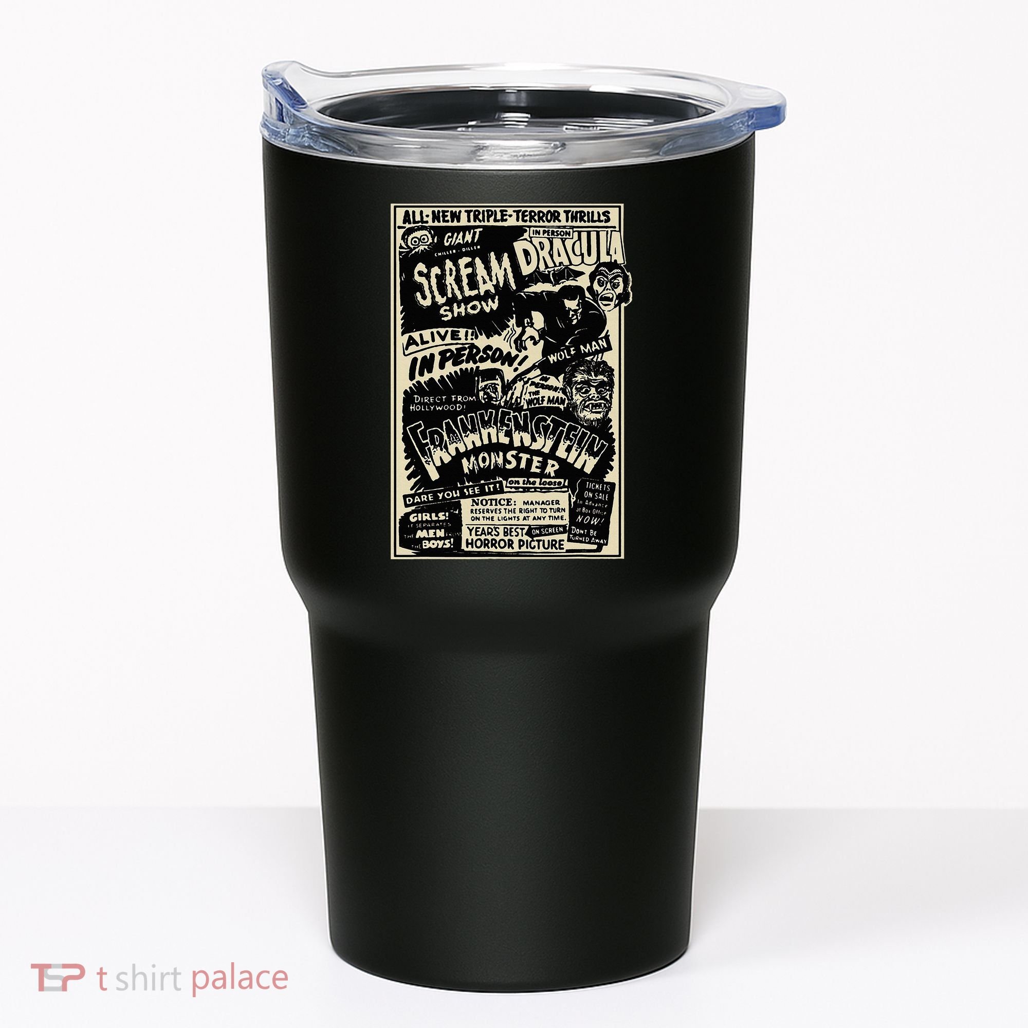 Horror Movie Monster Mummy Dracula Werewolf Frankenstein Tumbler