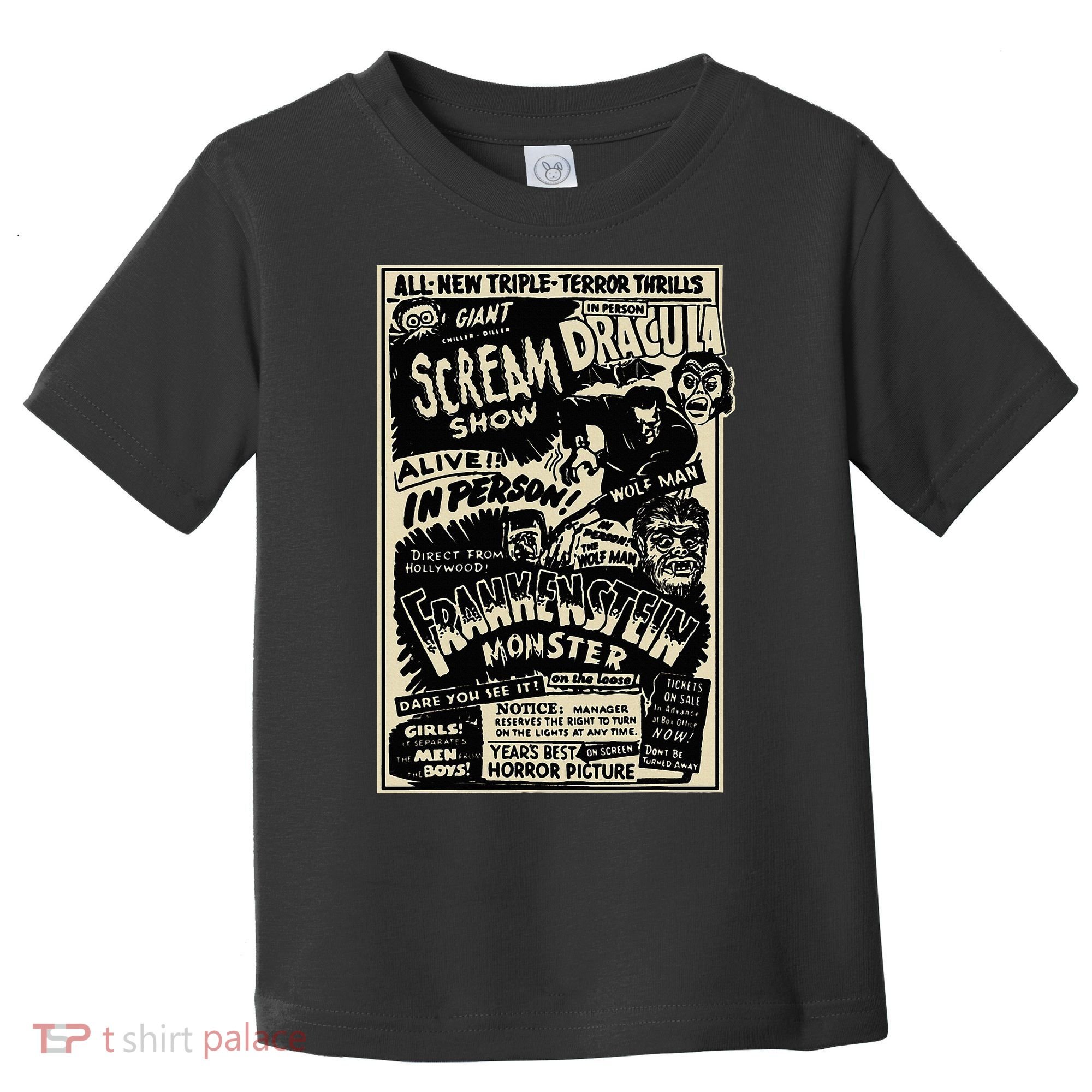 Horror Movie Monster Mummy Dracula Werewolf Frankenstein Toddler T-Shirt
