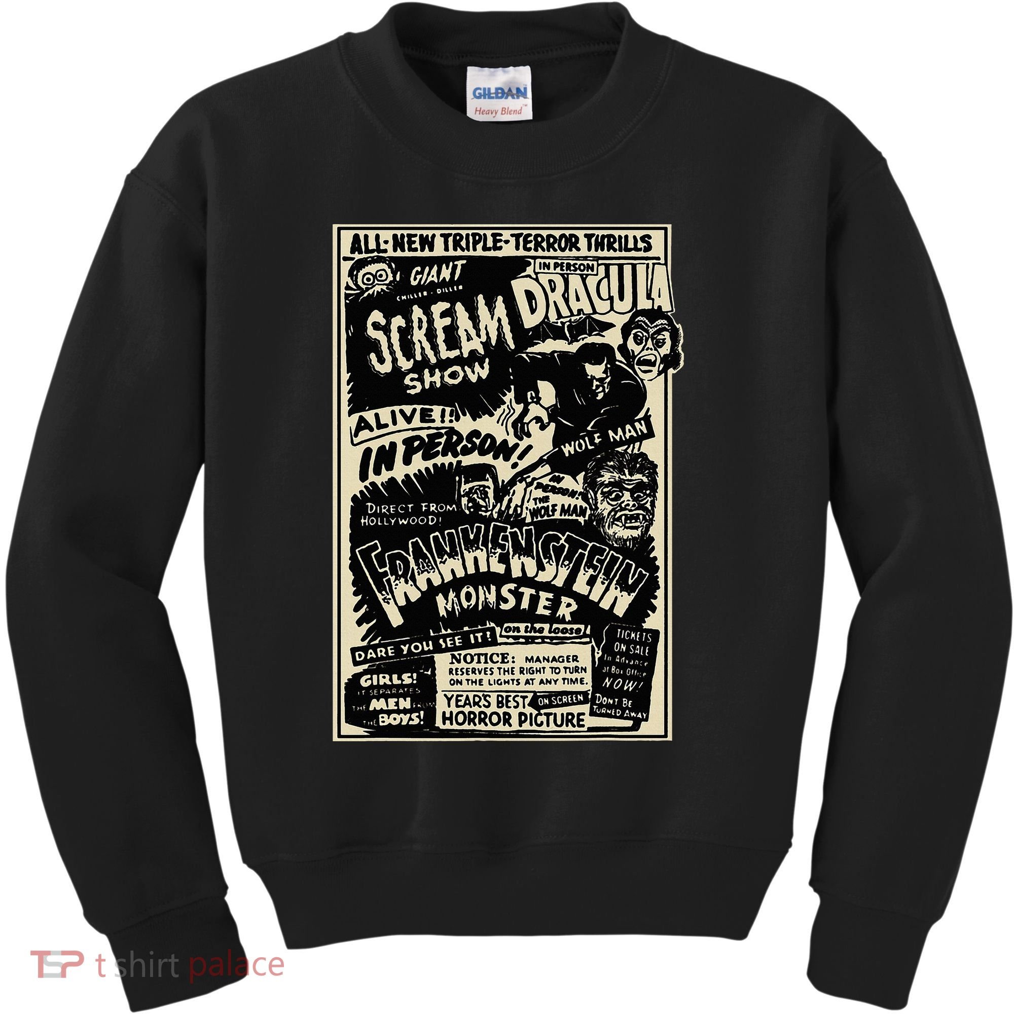 Horror Movie Monster Mummy Dracula Werewolf Frankenstein Kids Sweatshirt