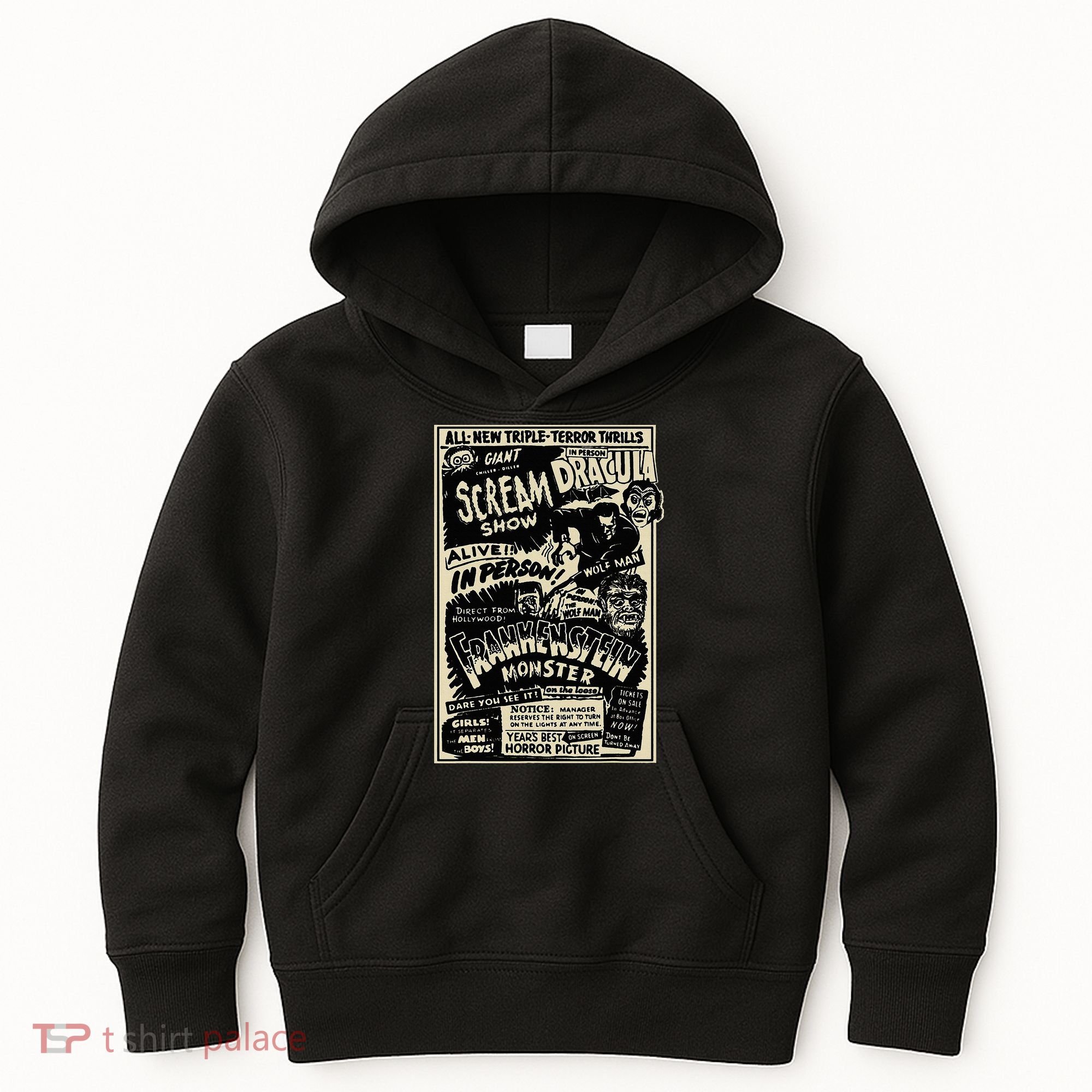 Horror Movie Monster Mummy Dracula Werewolf Frankenstein Kids Hoodie