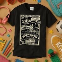 Horror Movie Monster Mummy Dracula Werewolf Frankenstein Kids T-Shirt thumb 3