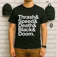 Heavy Metal Music Fan List Thrash Speed Doom Death Black T-Shirt thumb 6