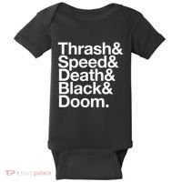 Heavy Metal Music Fan List Thrash Speed Doom Death Black Baby Bodysuit thumb 0