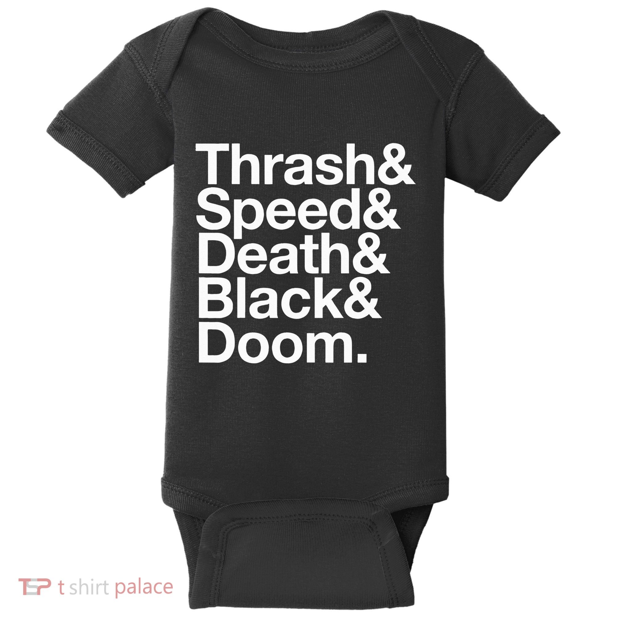 Heavy Metal Music Fan List Thrash Speed Doom Death Black Baby Bodysuit