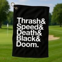 Heavy Metal Music Fan List Thrash Speed Doom Death Black Golf Towel thumb 1