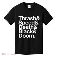 Heavy Metal Music Fan List Thrash Speed Doom Death Black Kids T-Shirt thumb 0