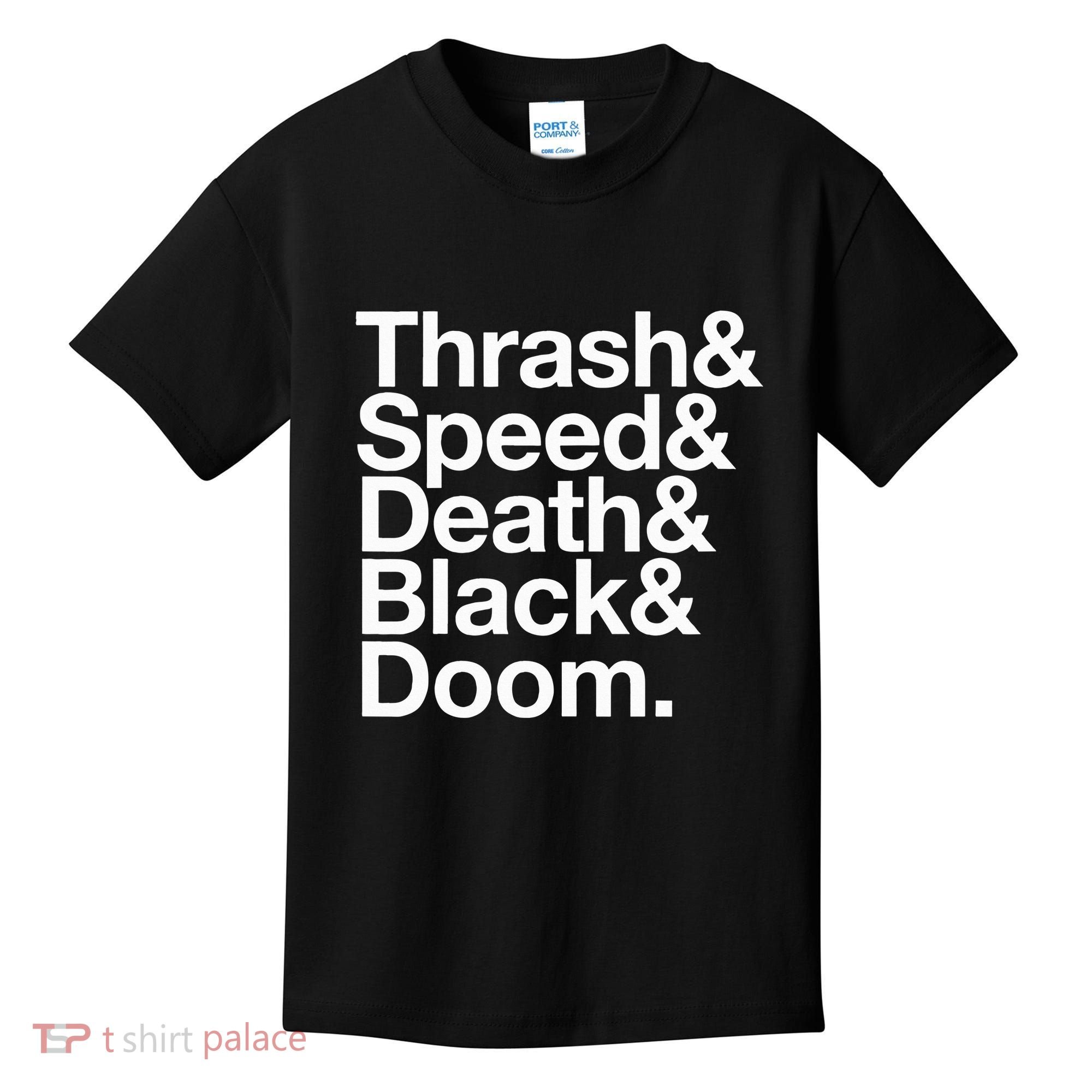 Heavy Metal Music Fan List Thrash Speed Doom Death Black Kids T-Shirt