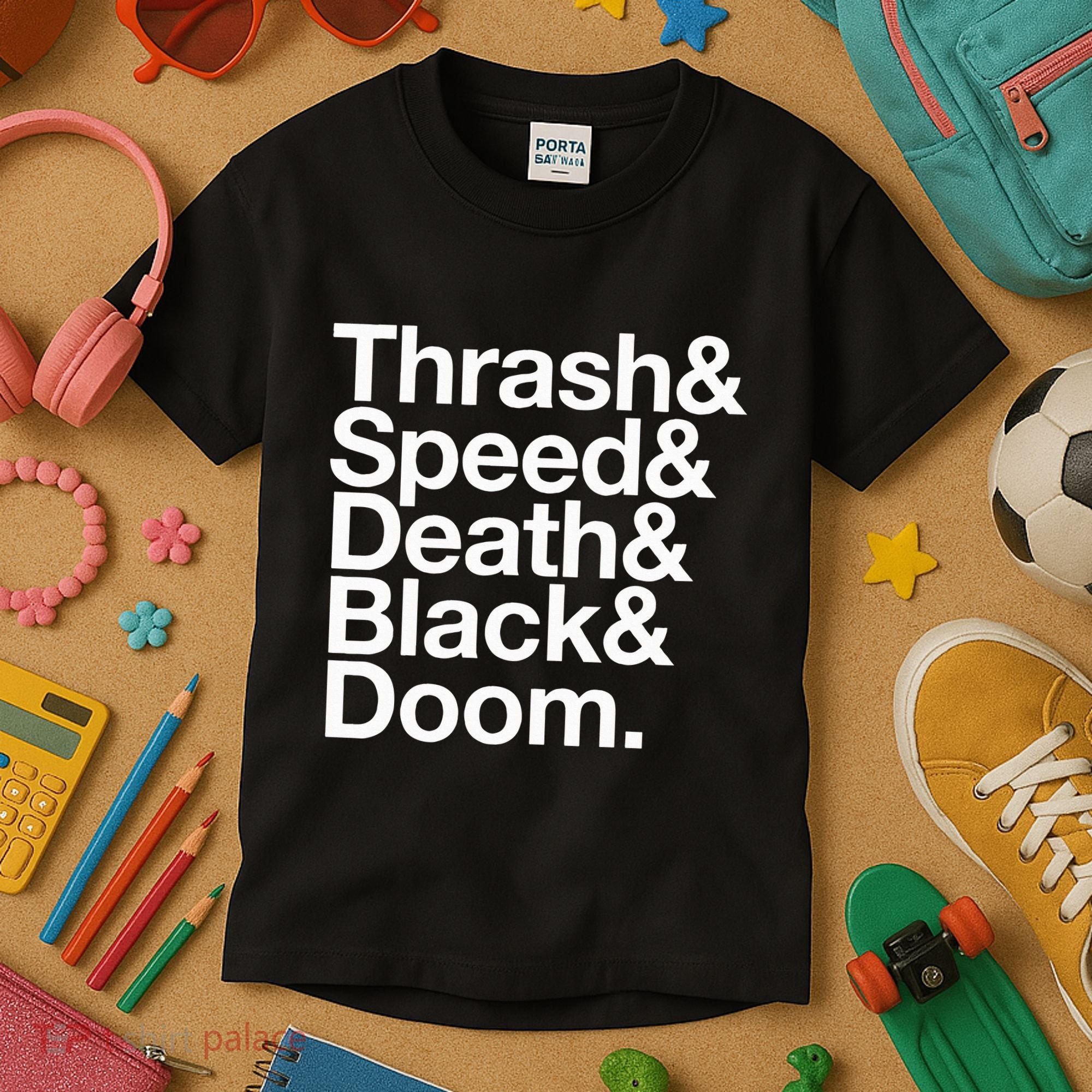 Heavy Metal Music Fan List Thrash Speed Doom Death Black Kids T-Shirt