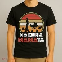 Hakuna Mamata Mama Lion King Mothers Day Mom Life Retro Vintage T-Shirt thumb 3