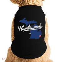 Hamtramck Michigan Mi Map Doggie Tank thumb 0