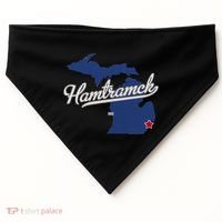 Hamtramck Michigan Mi Map USA-Made Doggie Bandana thumb 0