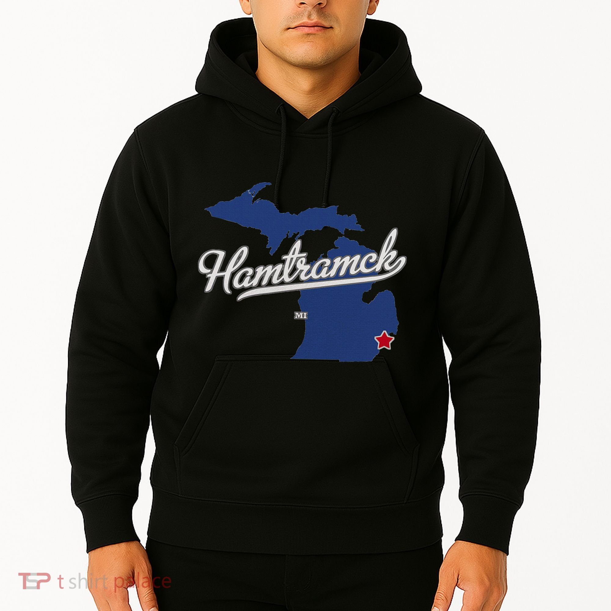 Hamtramck Michigan Mi Map Hoodie