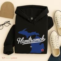 Hamtramck Michigan Mi Map Hoodie thumb 4