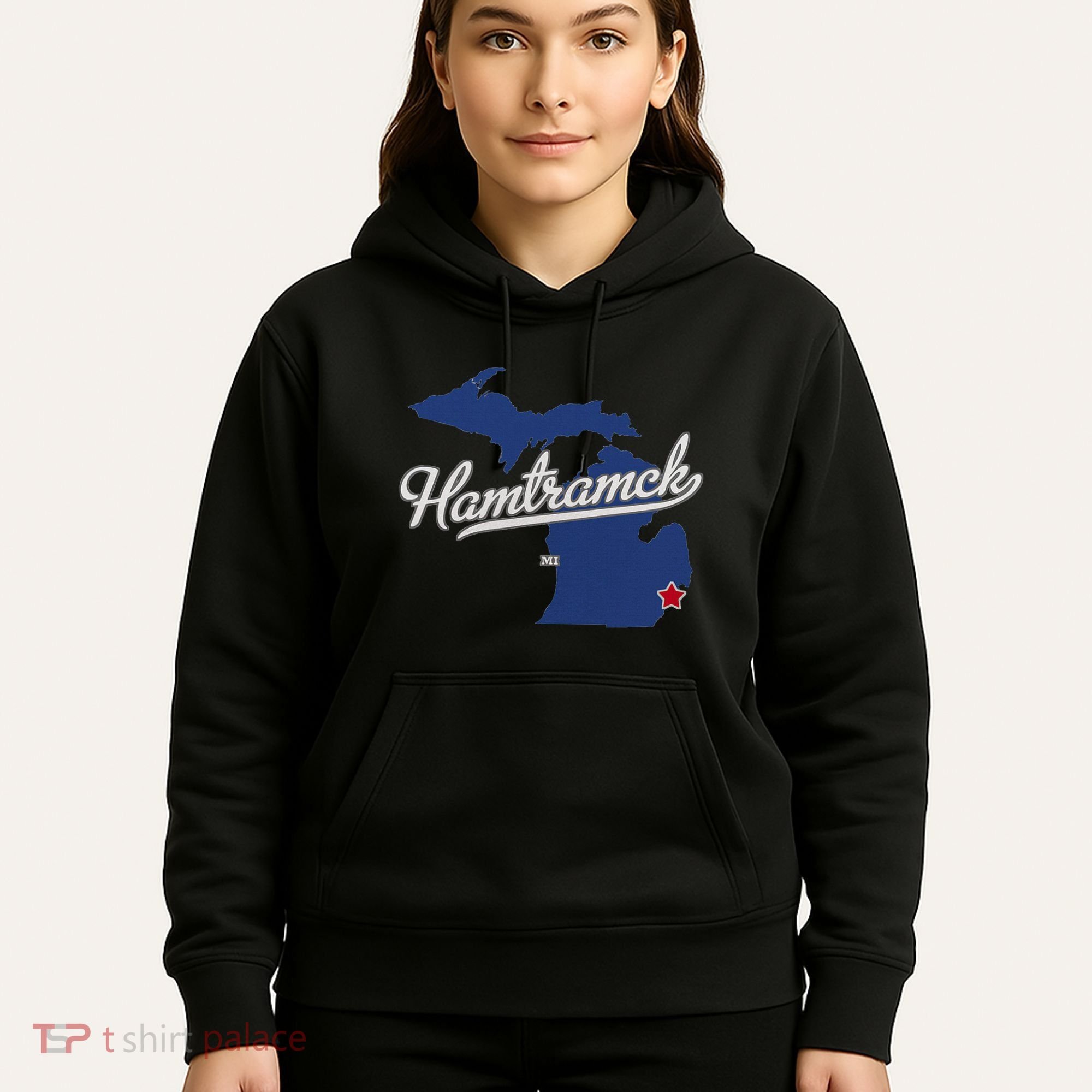 Hamtramck Michigan Mi Map Hoodie