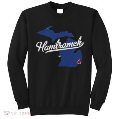 Hamtramck Michigan Mi Map Sweatshirt