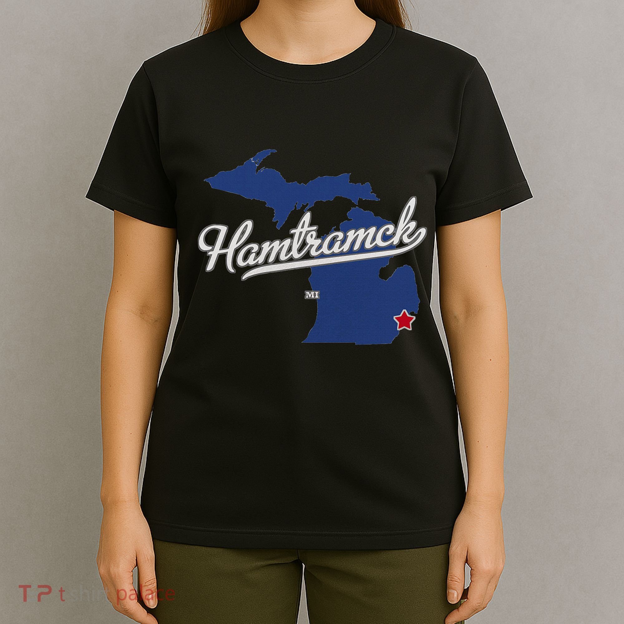 Hamtramck Michigan Mi Map T-Shirt