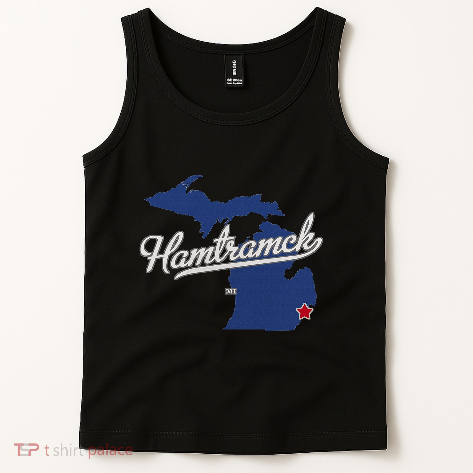 Hamtramck Michigan Mi Map Tank Top