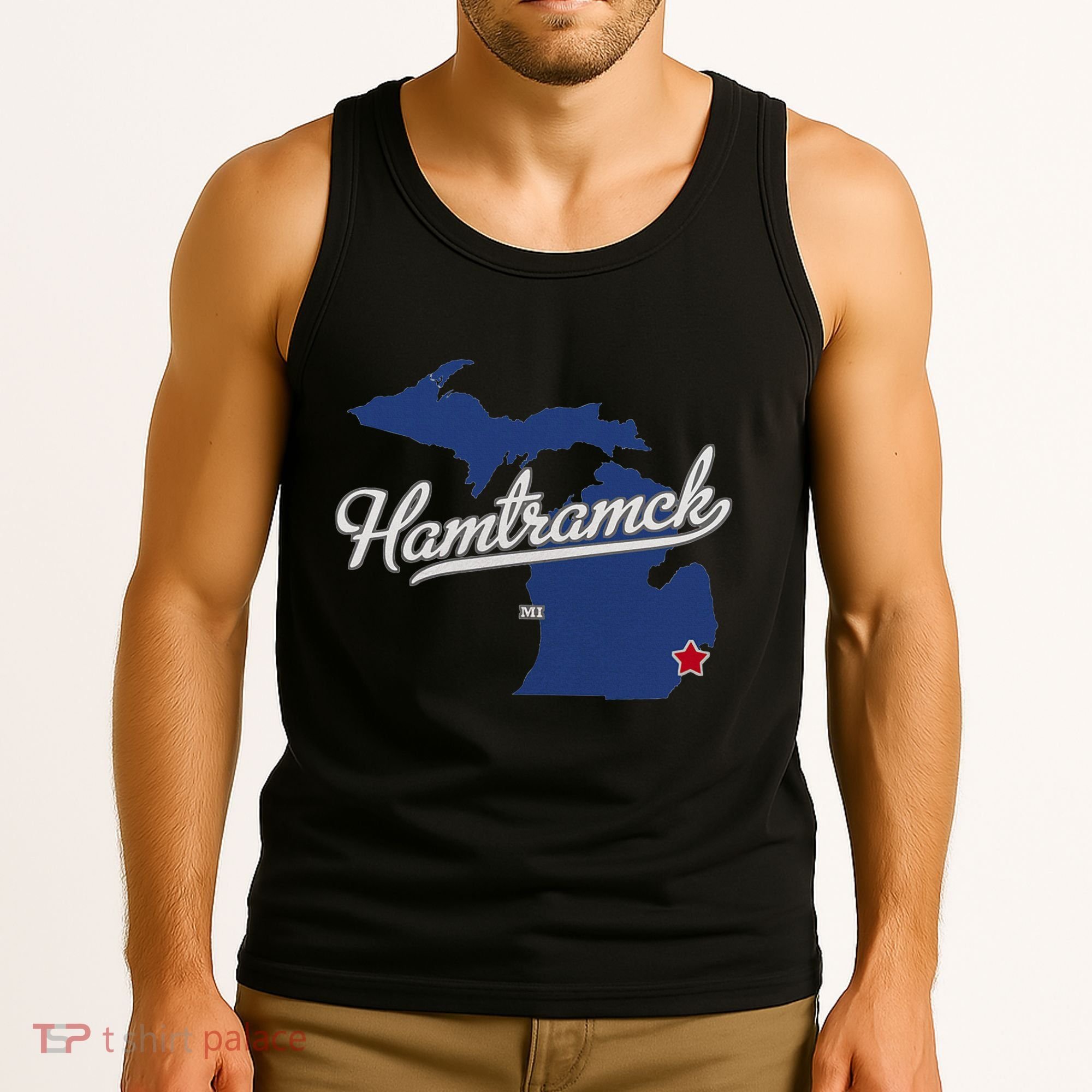 Hamtramck Michigan Mi Map Tank Top