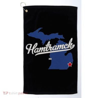Hamtramck Michigan Mi Map Golf Towel