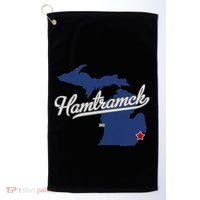 Hamtramck Michigan Mi Map Golf Towel thumb 0