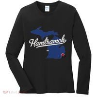 Hamtramck Michigan Mi Map Women's Long Sleeve Shirt thumb 0