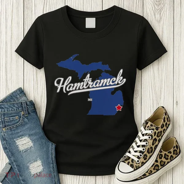 Hamtramck Michigan Mi Map Women's T-Shirt