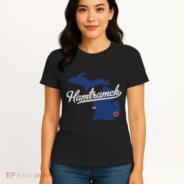 Hamtramck Michigan Mi Map Women's T-Shirt