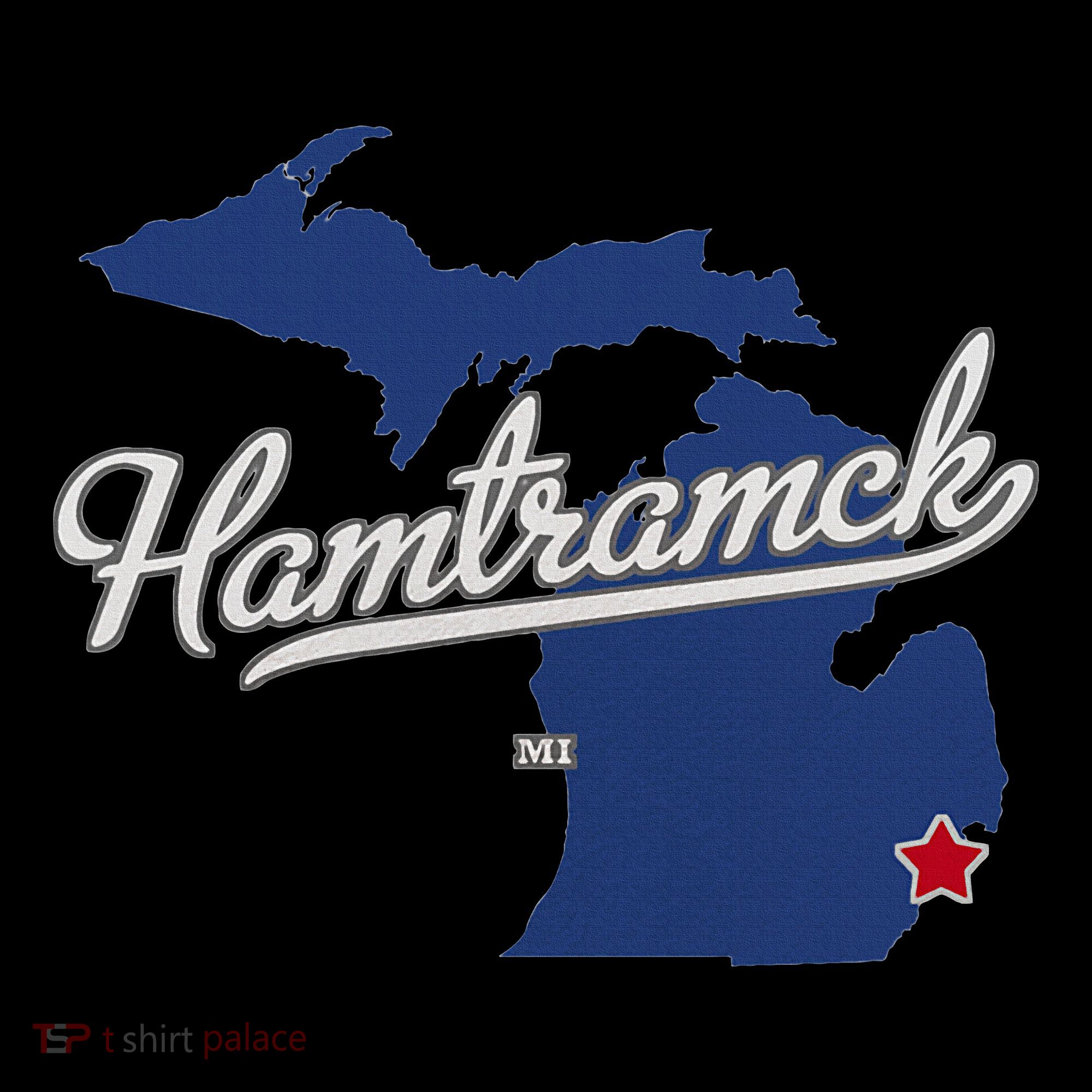 Hamtramck Michigan Mi Map Women's T-Shirt