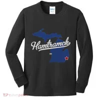 Hamtramck Michigan Mi Map Kids Long Sleeve Shirt thumb 0