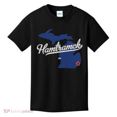 Hamtramck Michigan Mi Map Kids T-Shirt