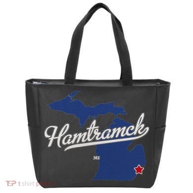 Hamtramck Michigan Mi Map Tote Bag