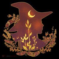 Halloween Mystical Nature Witch Button thumb 1