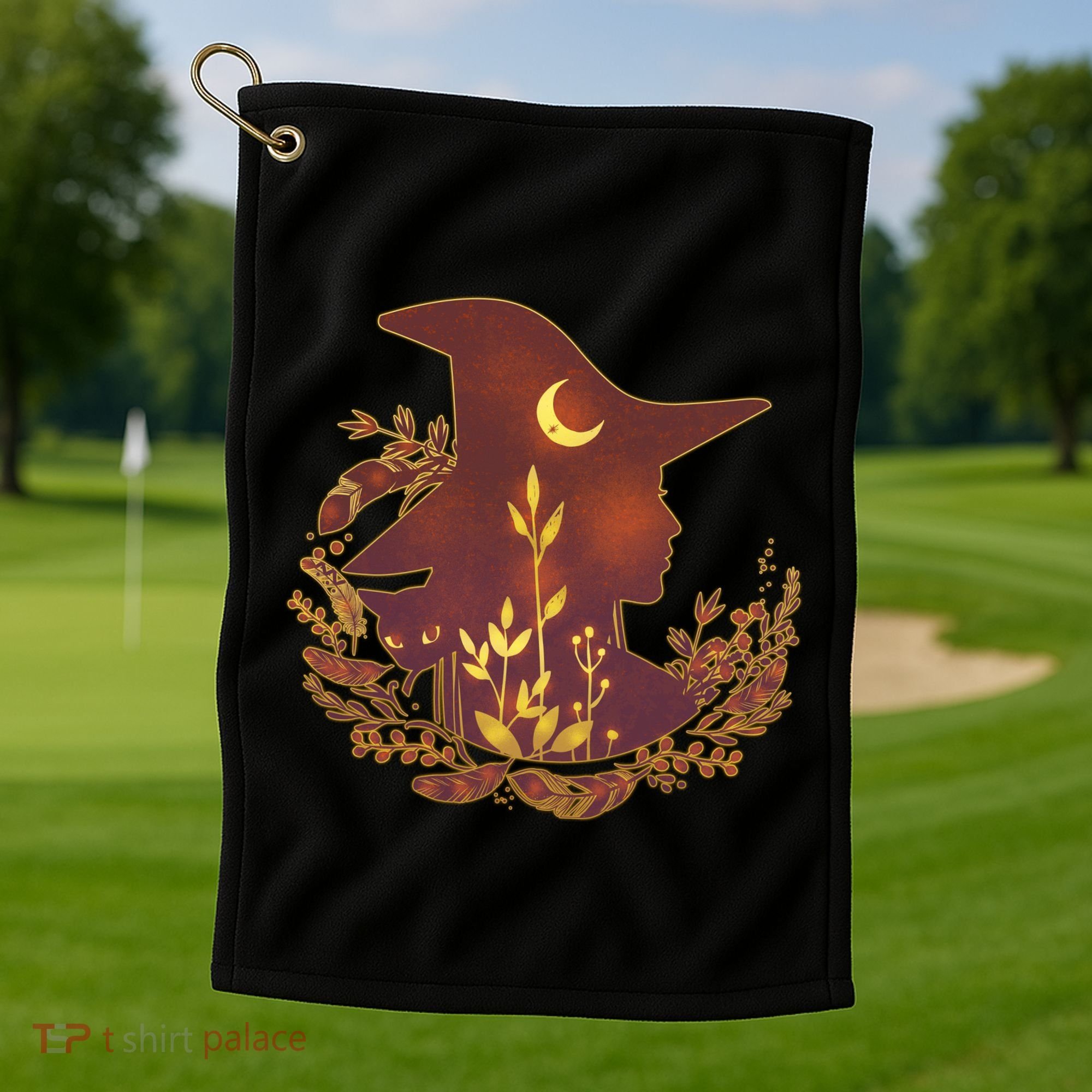 Halloween Mystical Nature Witch Golf Towel
