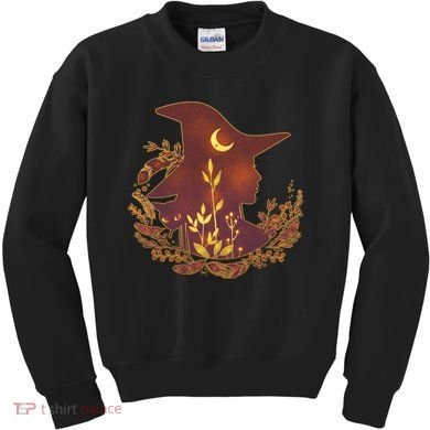 Halloween Mystical Nature Witch Kids Sweatshirt