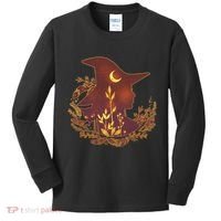 Halloween Mystical Nature Witch Kids Long Sleeve Shirt thumb 0