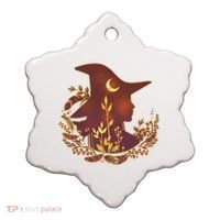 Halloween Mystical Nature Witch Ceramic Ornament thumb 0
