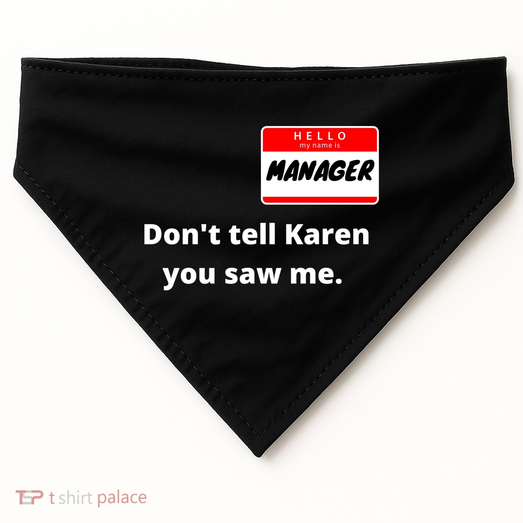 Hello My Name Is Ager Im With Karen Couples Costume Meaningful Gift USA-Made Doggie Bandana