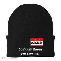 Hello My Name Is Ager Im With Karen Couples Costume Meaningful Gift Beanie thumb 0
