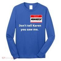 Hello My Name Is Ager Im With Karen Couples Costume Meaningful Gift Long Sleeve Shirt thumb 0
