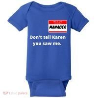 Hello My Name Is Ager Im With Karen Couples Costume Meaningful Gift Baby Bodysuit thumb 0
