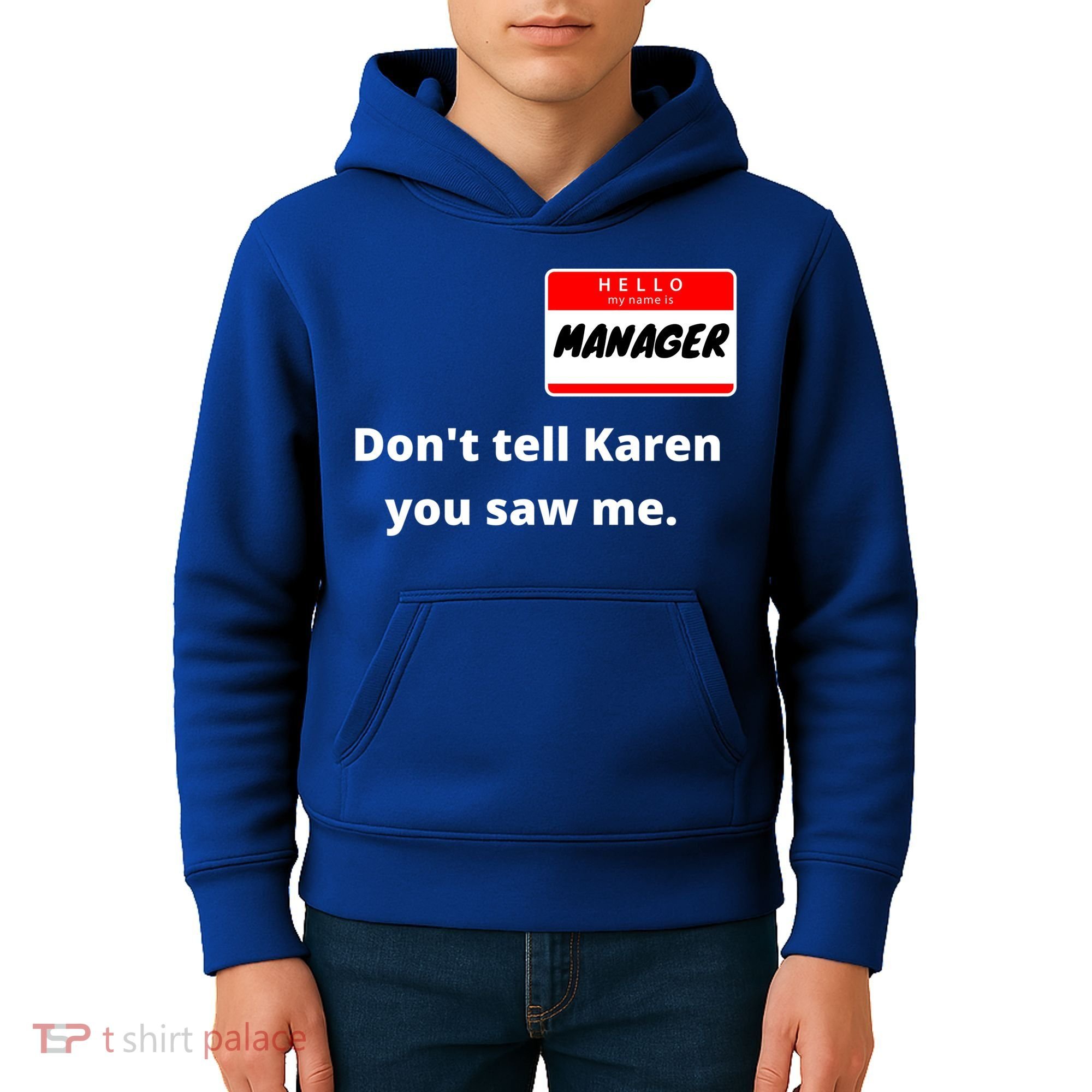 Hello My Name Is Ager Im With Karen Couples Costume Meaningful Gift Kids Hoodie