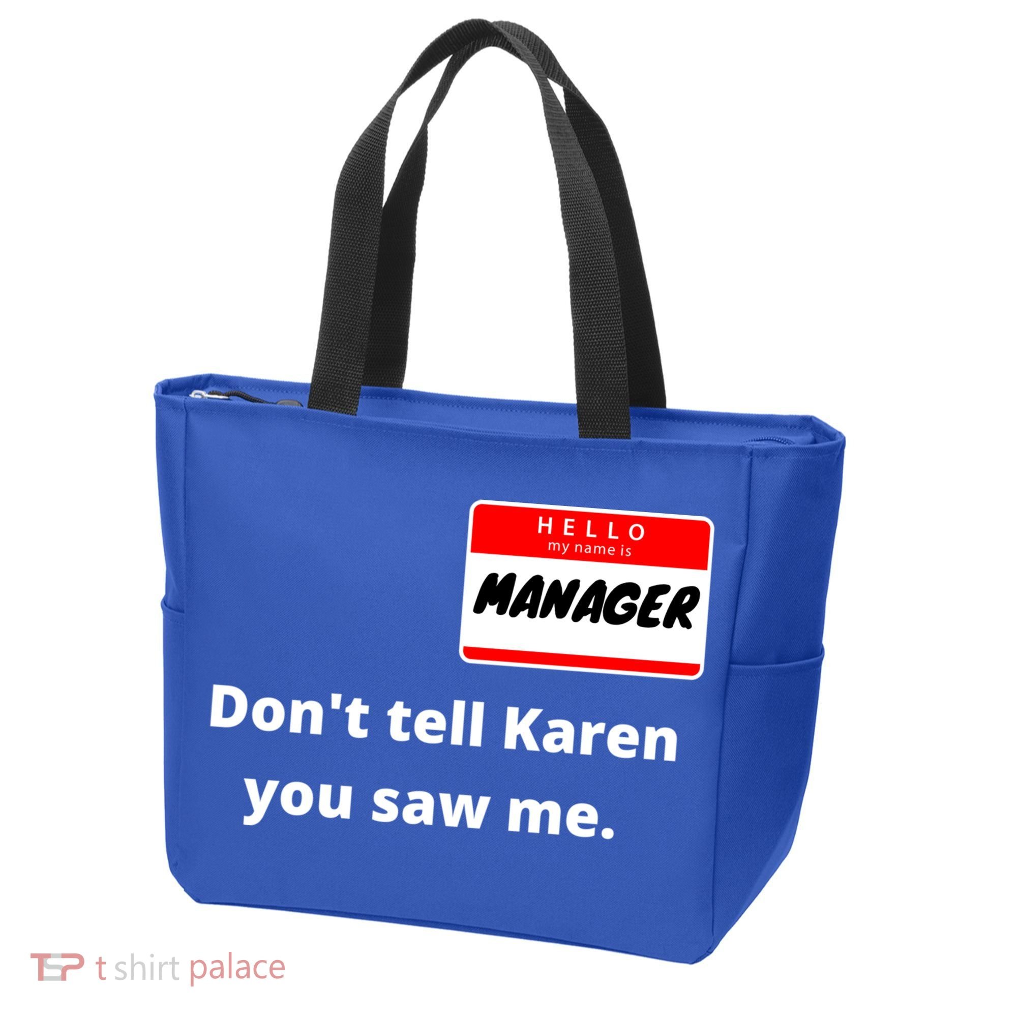Hello My Name Is Ager Im With Karen Couples Costume Meaningful Gift Tote Bag