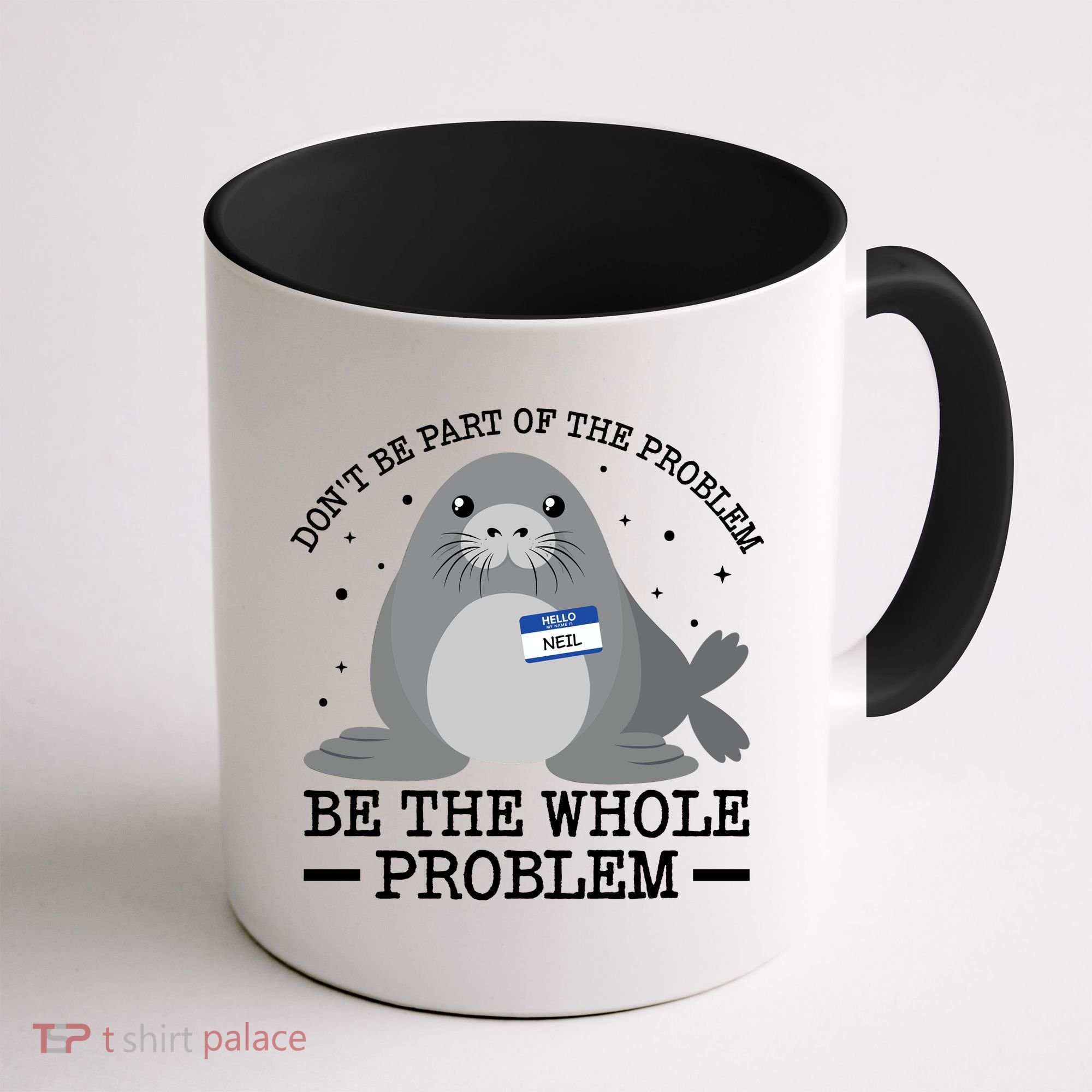 Hello My Name Is Neil Funny Seal Character Gift Coffee Mug