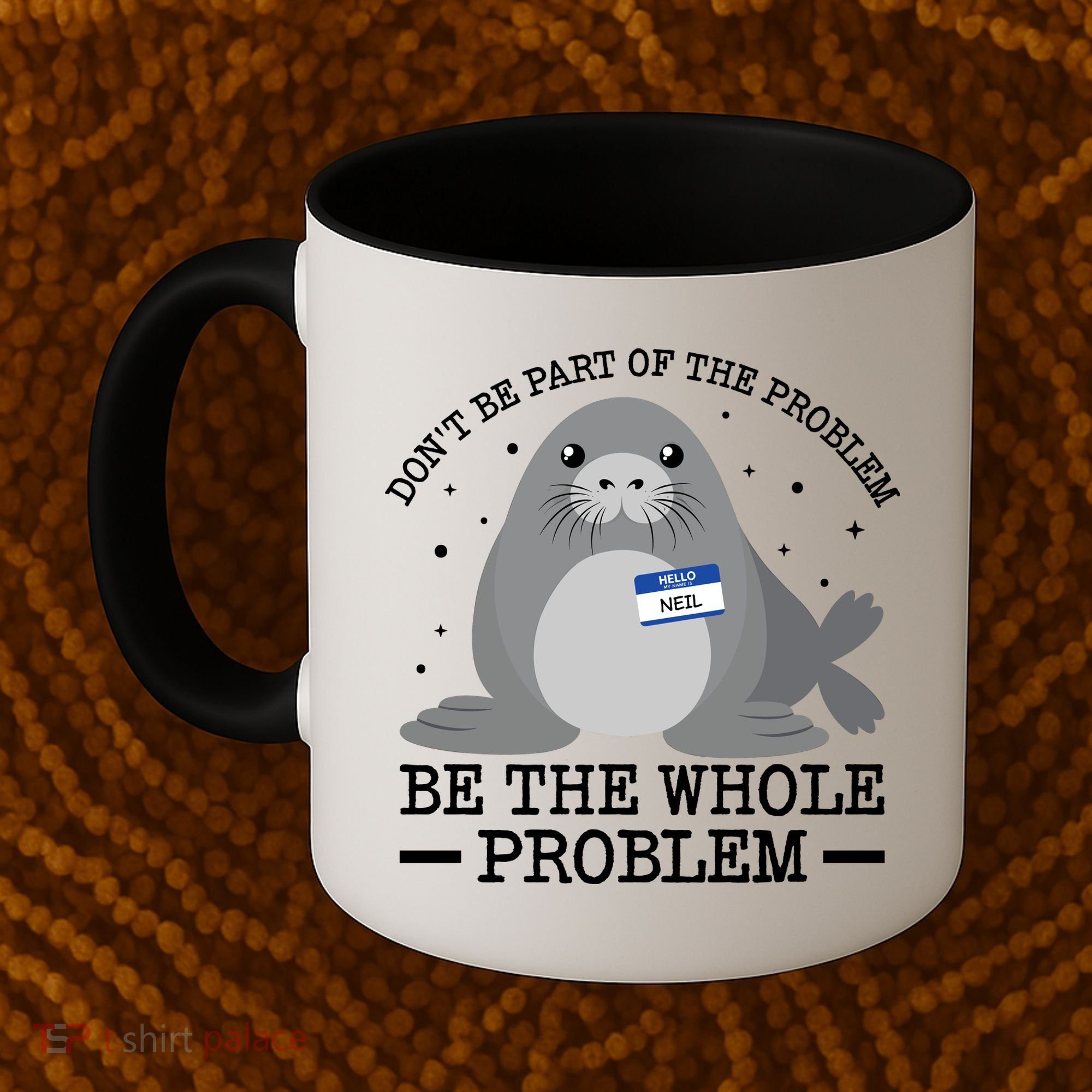 Hello My Name Is Neil Funny Seal Character Gift Coffee Mug