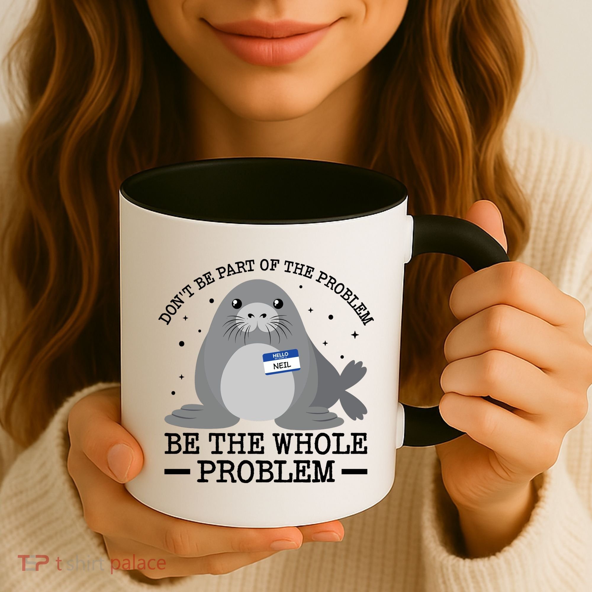 Hello My Name Is Neil Funny Seal Character Gift Coffee Mug