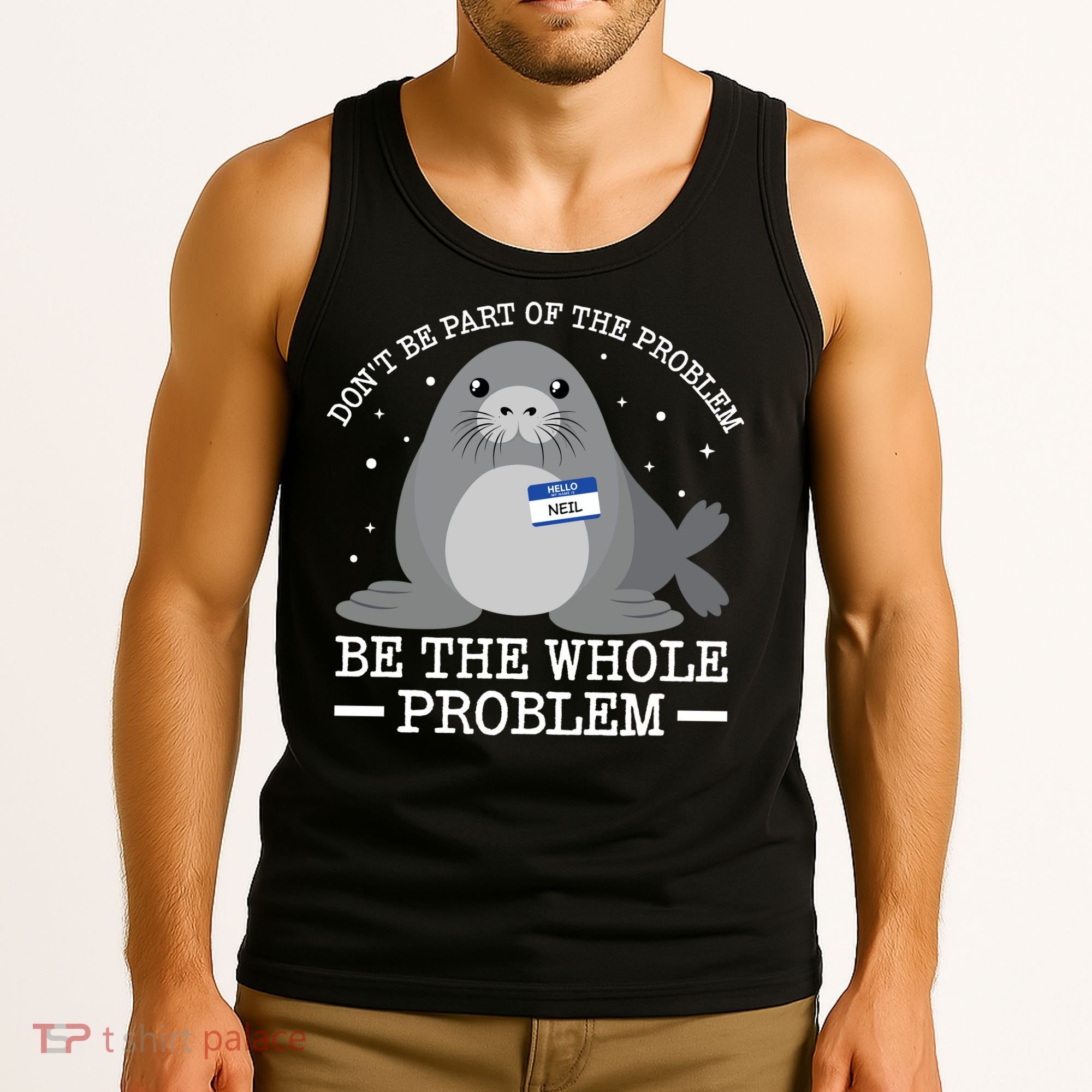 Hello My Name Is Neil Funny Seal Character Gift Tank Top